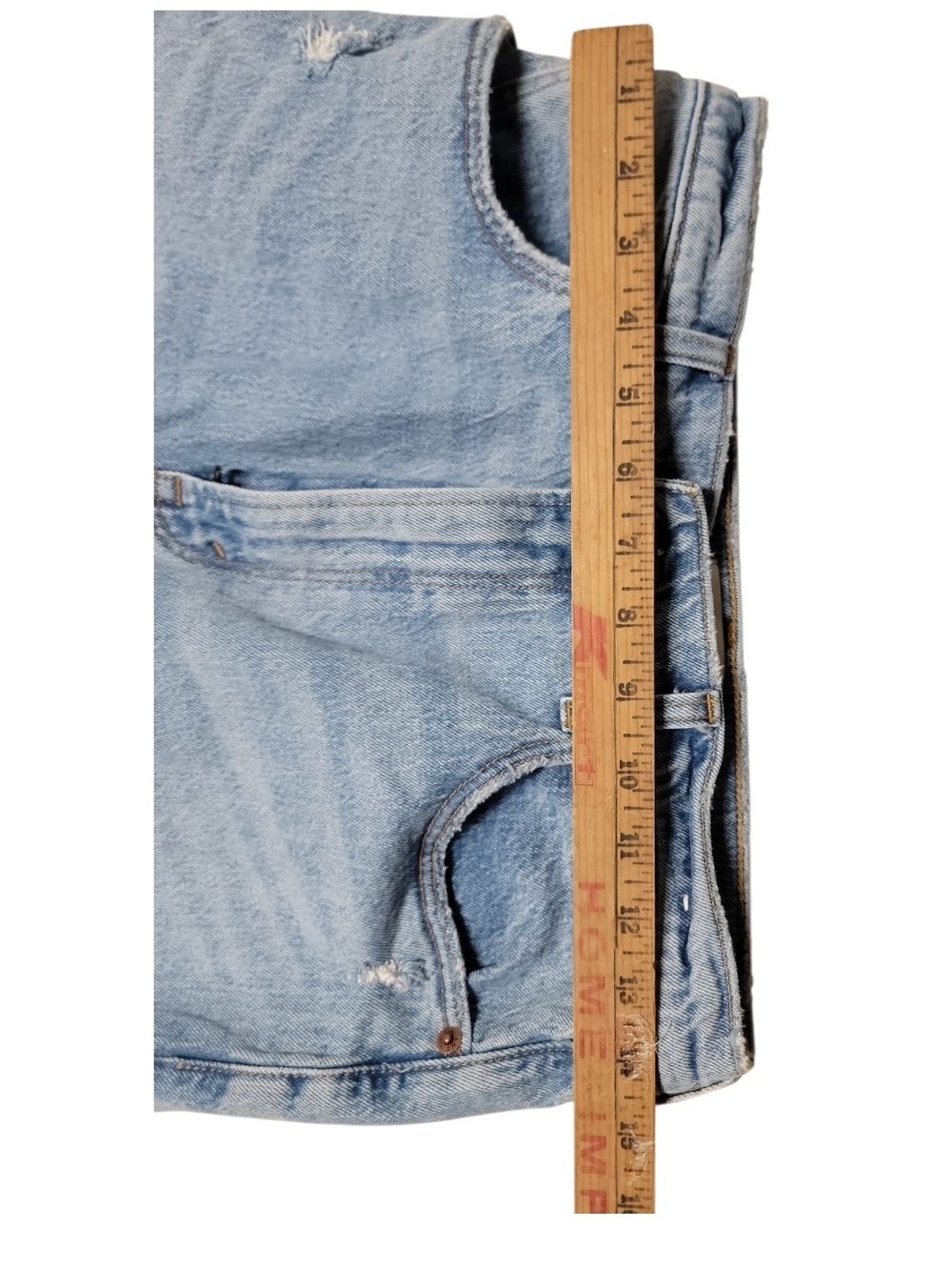 Abercrombie & Fitch Light Wash Distressed Straight Leg Jeans - Picture 3 of 4